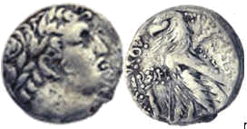 Half-sheqel 22CE 2nd Temple coin (zionism-israel dot com)